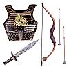 Vaikiškas riterio rinkinys su šarvais, kardu, lanku, strėlėmis
