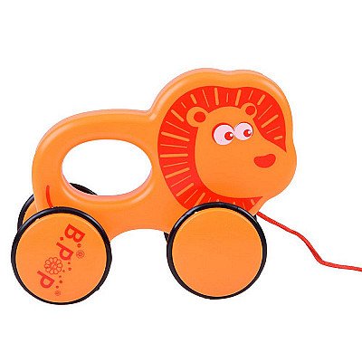 Žaislinis liūtas ant ratų