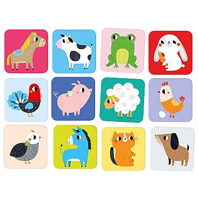 vaikiškos edukacinės kortelės su gyvūnais Czuczu Duuuże Memory