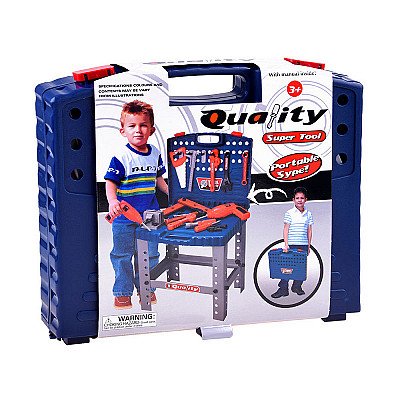 Vaikiškos dirbtuvės - lagaminas su darbo įrankiais