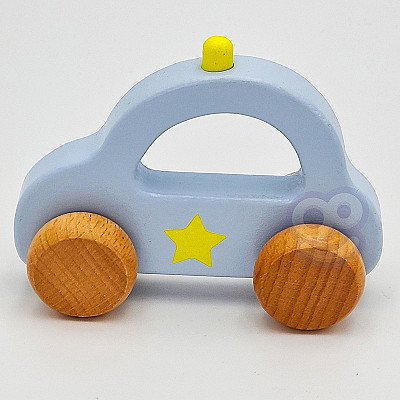 Vaikiškas medinis stumiamas Policijos Automobilis Tooky Toy