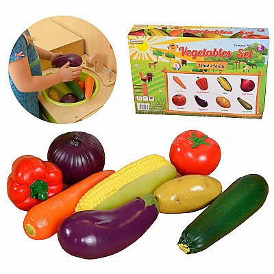 Medinis žaislinių daržovių rinkinys
