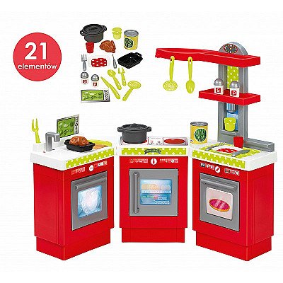 Ecoiffier vaikiška trijų modulių virtuvė su 21 elementais