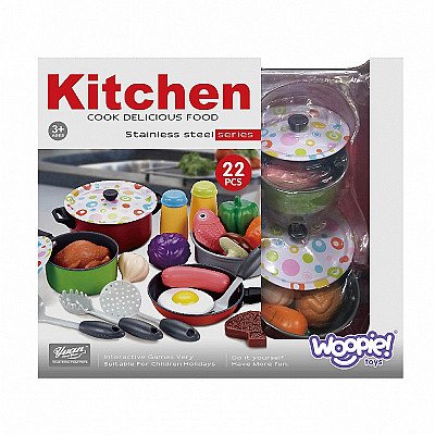 Vaikiškas virtuvės rinkinys su produktais Woopie