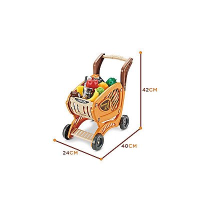Vaikiškas prekybos cntras su vežimėliu kasos aparatu ir priedais Woopie