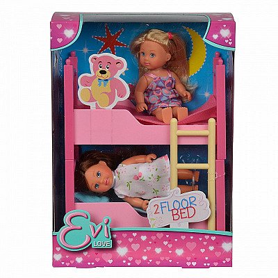 Evi Doll Lėlių Komplektas su Dviaukštėmis Lovomis