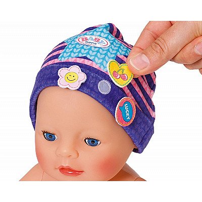 Baby Born Kūdikių Lėlės Kepurėlė Su Smeigtukais 43 Violetinės Spalvos