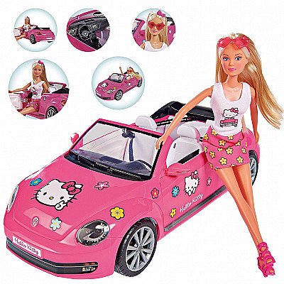 Simba Steffi Lėlė Volkswagen Beetle Kabriolete Hello Kitty