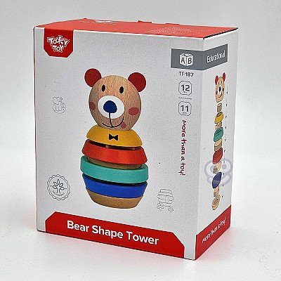 Medinis Bokštas - Dėlionė Vaikams Teddy Bear 11 vnt. Tooky Toy
