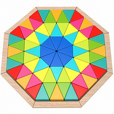 Medinė vaikiška aštuonkampė delionė/mozaika 73 vnt. Tooky Toy