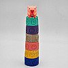 Minkšti vaikiški sensoriniai blokeliai - piramidė su Kiaule Woopie