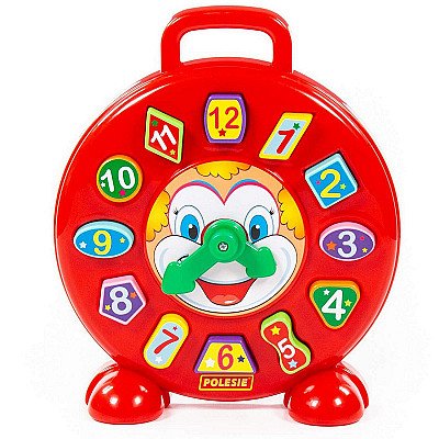 Vaikiškas laikrodukas padės išmokti splvas/formas/skaičius/valandas Clown Clock