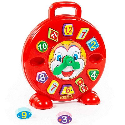 Vaikiškas laikrodukas padės išmokti splvas/formas/skaičius/valandas Clown Clock