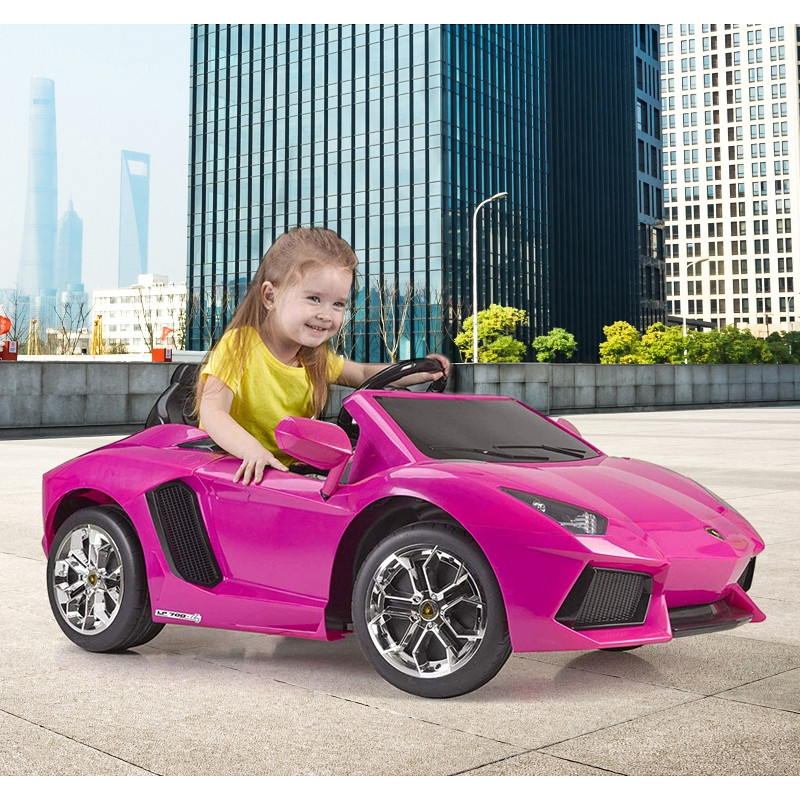 Feber Lamborghini Aventador Pink 6V Elektrinis Automobilis 3 internetu,  maža kaina. 