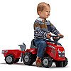 Falk Traktorius Baby Massey Ferguson Raudonos Spalvos Su Priekaba Acc. Nuo 1 Metų