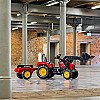 Falk Raudonas Supercharger Pedalinis Traktorius Su Priekaba Nuo 3 Metų