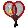Raudonos Didelės Badmintono Teniso Raketės Vaikams su Priedais Woopie