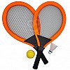 Orandžinės didelės badmintono teniso raketės vaikams su priedais Woopie