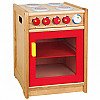 Vaikiška medinė virtuvė su atidaroma orkaite Raudona Viga Toys