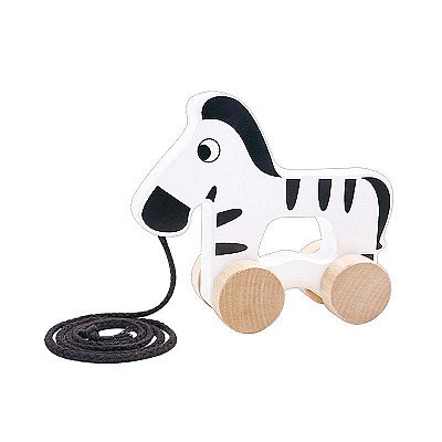 Medinis Traukiamas Zebras su Virvute Tooky Toy