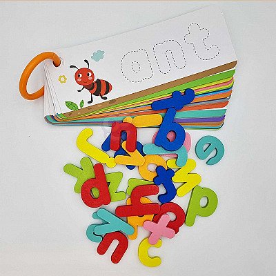 Vaikiška abėcėlės dėlionė su raidėmis žodžiais gyvūnais Tooky Toy