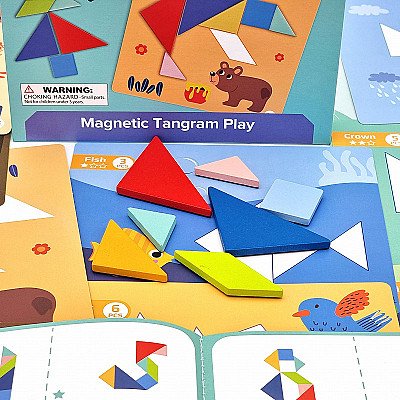 Tooky Toy Vaikiška Dėlionė Tangram Mokymosi Figūros Figūros Figūros Formos 18El.