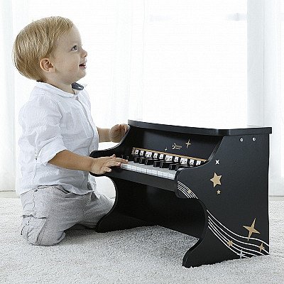 Juoda medinis pianinas vaikams Classic World