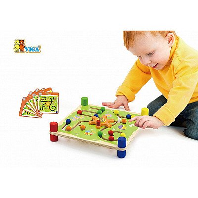 Medinis vaikiškas edukacinis žaidimas Labirintas Viga Toys