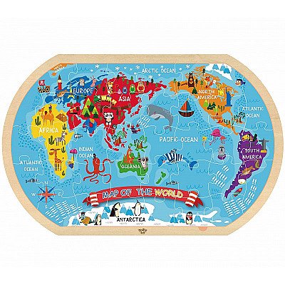 Tooky Toy Dėlionės Pasaulio Žemėlapis