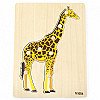 Vaikiška medinė montessori Žirafos dėlionė su smeigtukais Viga
