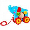Medinis vaikiškas traukiamas drambliukas Tooky Toy