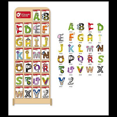 Vaikiškas medinis pakabinamas sieninis raidžių žaidimas Classic World