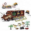 Woopie dinozaurų sunkvežimis su paleidimo priemone ir automobiliais