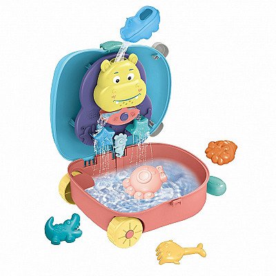 Woopie smėlio rinkinys 3 viename lagaminas Hippo + vandens žaislas
