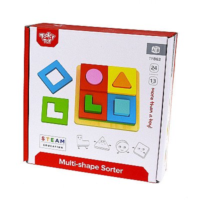 Montessori medinės spalvotos galvosūkių formelės Tooky Toy