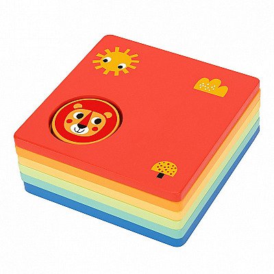 Montessori medinės spalvotos gyvūnų formelės Tooky Toy