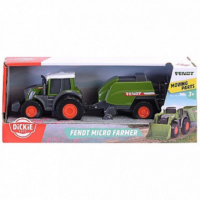Traktorius su Presavimo įrenginiu 18 cm. Dickie Farm Fendt