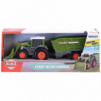 Traktorius Su Krautuvu Ir Priekaba 18 cm. Dickie Farm Fendt